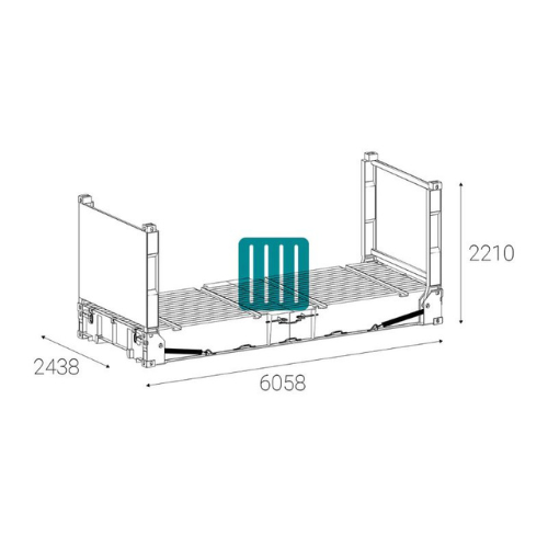 20 Fuß Flat Rack Container kaufen - Schwerlast – Image 3